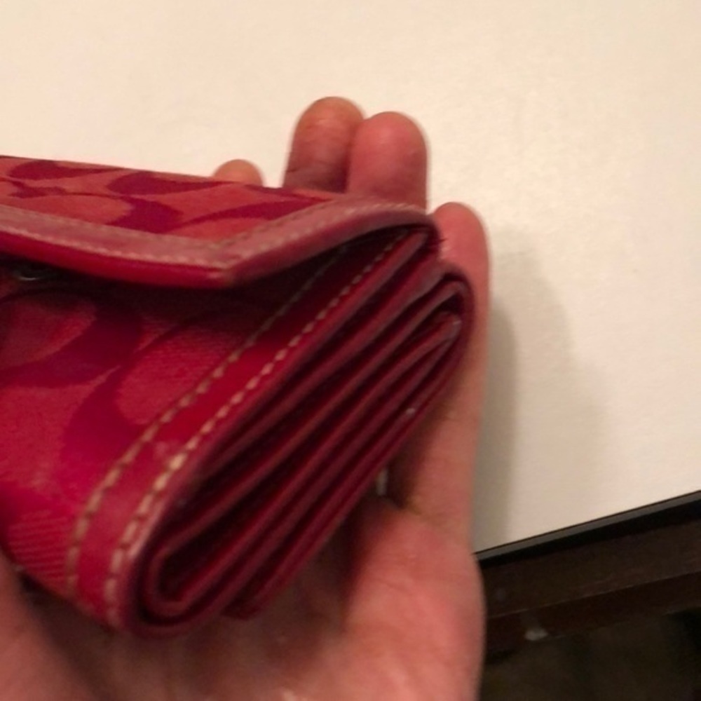 Coach vintage y2k rare Signature red compact mini wallet - Picture 10 of 13